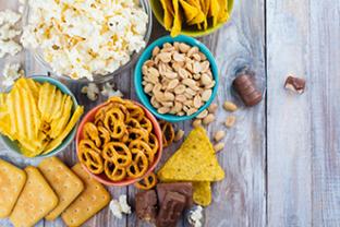 Bowls of junk food