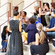 Ariana Thompson-Lastad, PhD, leading a breakout group at IM4US. 